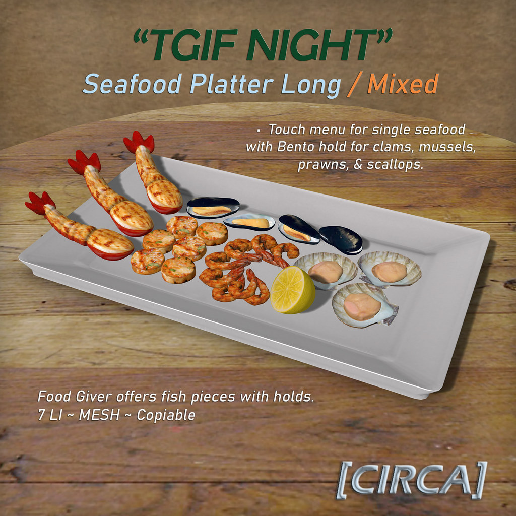 [CIRCA] - "TGIF Night" Seafood Platter Long - Mixed