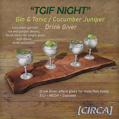 [CIRCA] - "TGIF Night" Gin & Tonic Board - Cucumber Juniper