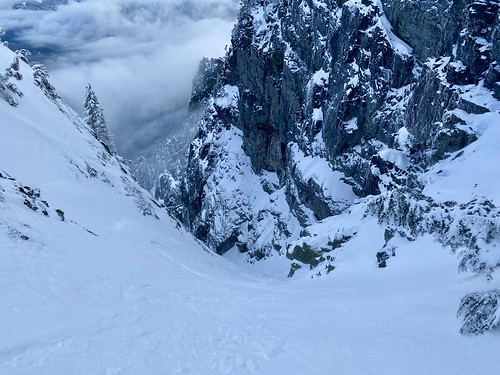 Looking down the Slot Couloir