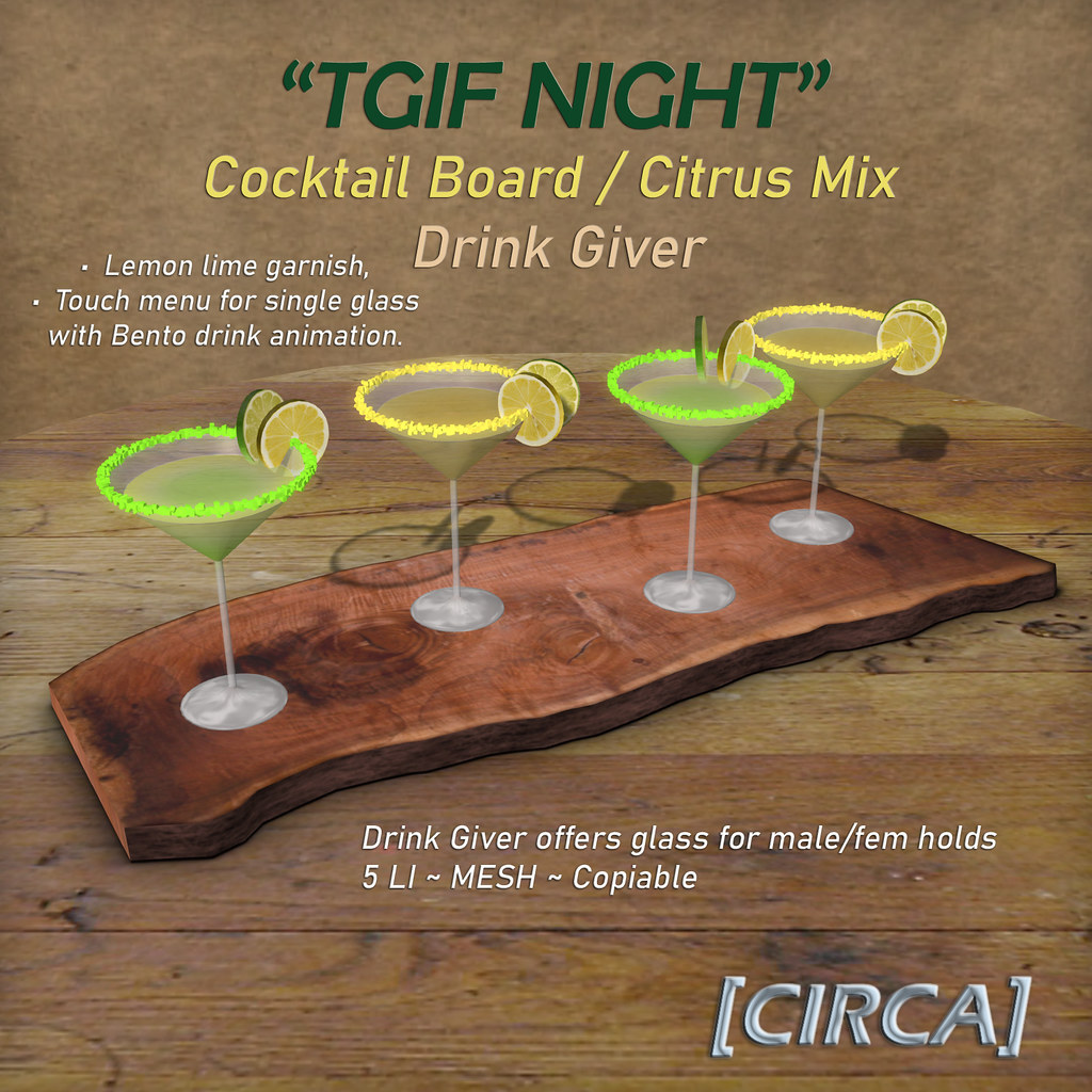 [CIRCA] – "TGIF Night" Cocktail Board – Citrus Mix