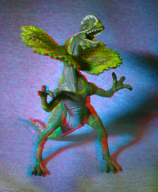 3D FRILLED DINOSAUR RED CYAN ANAGLYPH