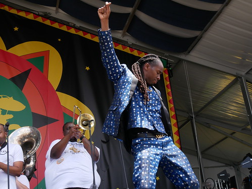 Hot 8 Brass Band at Jazz Fest on May 1, 2022. Photo by Louis Crispino.