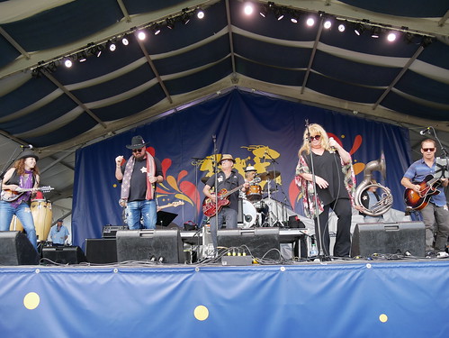 Paul Sanchez & the Rolling Road Show at Jazz Fest on May 1, 2022. Photo by Louis Crispino.
