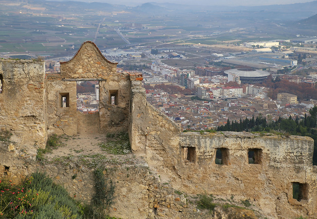 View from the medieval defensive castle walls on Xàtiva