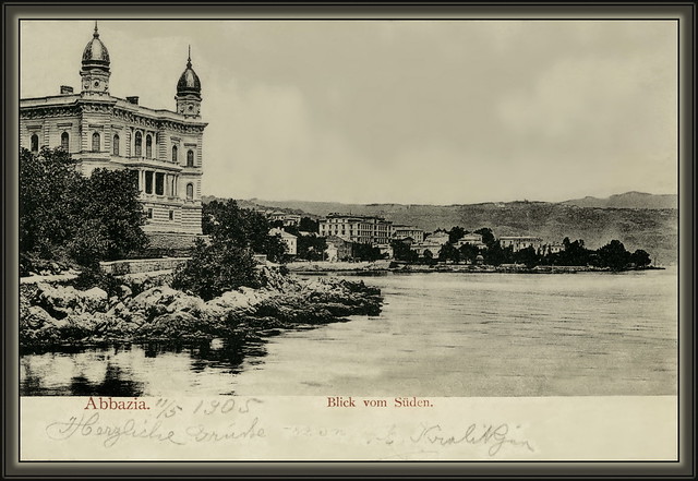 9209 R Opatija Abbazia Blick von Süden Correspodenz-Karte 11.V.1904.