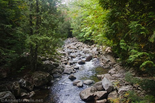 Santanoni Creek under the bridge on the Bradley Lake Trail, High Peaks Wilderness, Adirondack Peak, New York