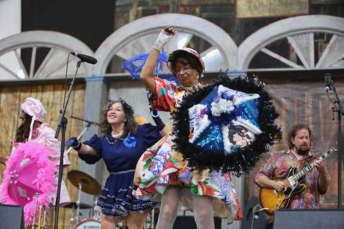 Baby Dolls onstage with James Andrews & the Crescent City All-Stars at Jazz Fest 2022. Photo by Michele Goldfarb.
