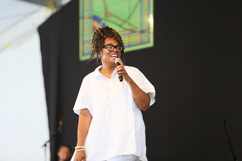 Kim Che in the Gospel Tent at Jazz Fest 2022. Photo by Michele Goldfarb.