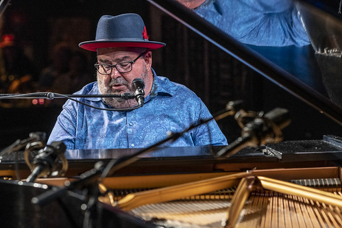 John Papa Gros at WWOZ Piano Night on May 2, 2022. Photo by Marc PoKempner.