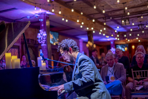 Oscar Rossignoli in the Byrd's Nest at WWOZ Piano Night on May 2, 2022. Photo by Marc PoKempner.