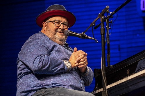 John Papa Gros at WWOZ Piano Night on May 2, 2022. Photo by Marc PoKempner.