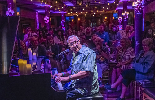 Joe Krown in the Byrd's Nest at WWOZ Piano Night on May 2, 2022. Photo by Marc PoKempner.