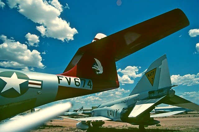 US Navy YF-4J, I guess the first J-model, Bu.Aer 151497 at the Pima AM. The tail is F-89J 53-2674.