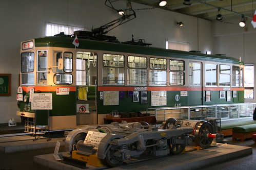 Sendai Municipal tram moha400 series in Sendai Tram Preservation Museum, Sendai, Miyagi, Japan / May 1, 2022