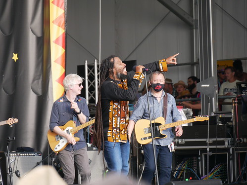 Ziggy Marley on the Congo Square Stage. Photo by Louis Crispino.