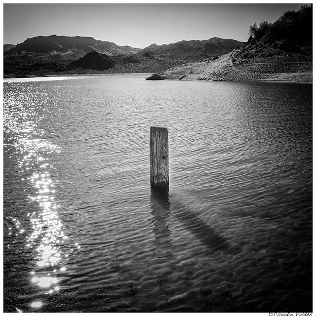 A pole in the water