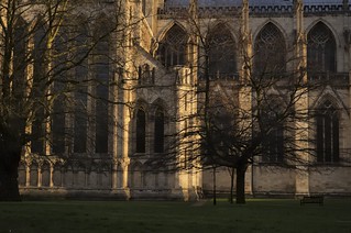 Last rays of the setting Sun - Minster nave, York, North Yorkshire, England.