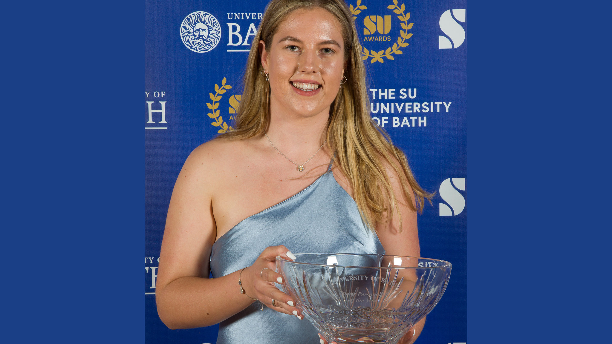 Charlotte Greenlees with her Blues Award trophy