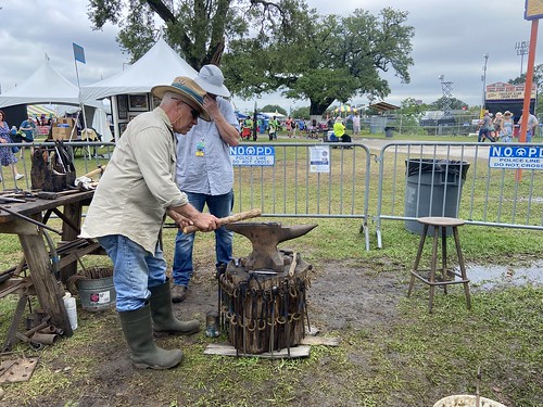Blacksmith demo area at Jazz Fest - May 6, 2022. Photo by Carrie Booher.