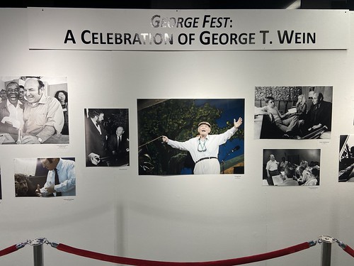 A celebration of George Wein in the Grandstand at Jazz Fest on May 6, 2022. Photo by Carrie Booher.