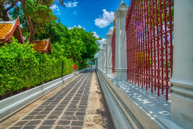 Path at Wat Arun - the temple of dawn - in Bangkok, Thailand