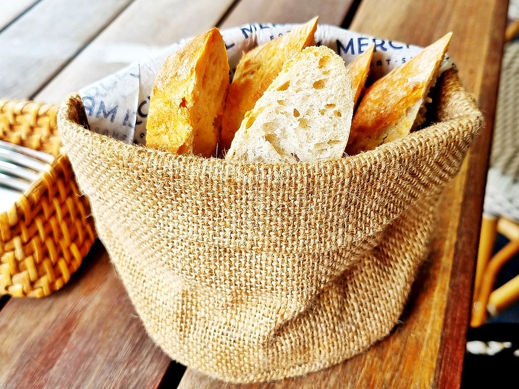 Basket Of Baguette Bread