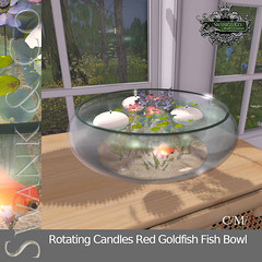 Swank & Co. Rotating Candles Red Goldfish Fish Bowl