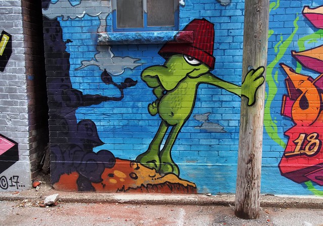 'Graffiti Alley' wall art, Rush Lane, West Queen West, Toronto.