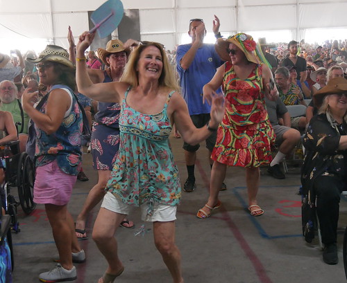 Dancing in the aisles during Kenny Neal's set in the Blues Tent. Photo by Louis Crispino.