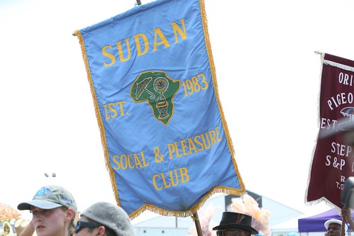 Sudan Social Aid & Pleasure Club at Jazz Fest. Photo by Michele Goldfarb.