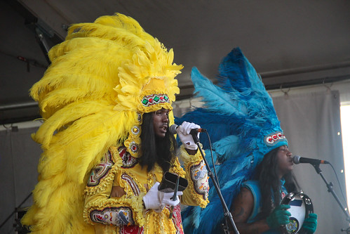 Big Chief Monk Boudreaux & The Golden Eagles on the Jazz & Heritage Stage. Photo by Katherine Johnson.