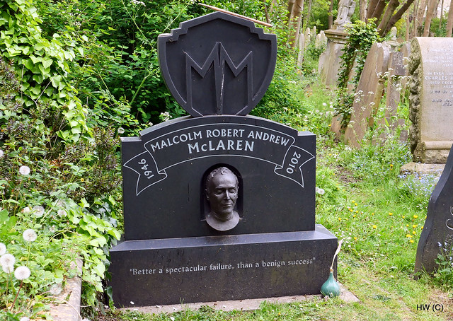 Highgate Cemetery London UK Grave of Malcolm McLaren