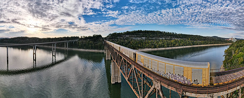dronephotography cumberlandriver pulaskicounty train aerialphotograph usroute27 bridge us27 kentucky dji railroad burnside unitedstates