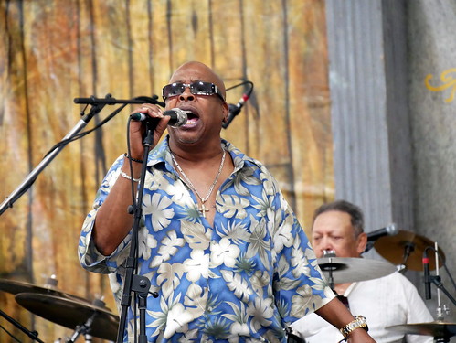 Brother Tyrone and the Mindbenders in the Gospel Tent. Photo by Louis Crispino.