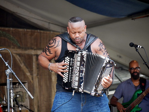 Dwayne Dopsie & the Zydeco Hellraisers on the Fais Do Do Stage. Photo by Louis Crispino.