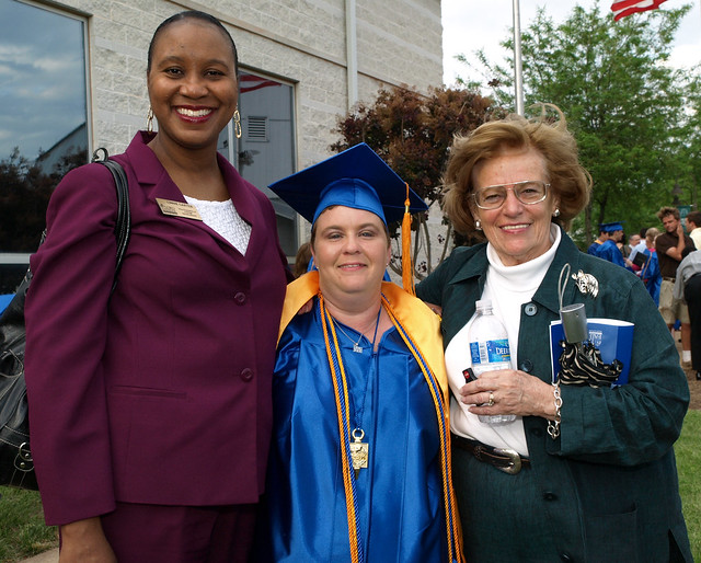 Linnie Carter, Anne Hall, and Graduate