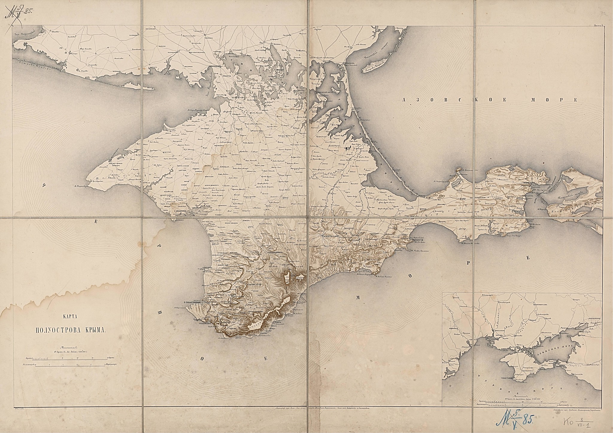 1863. Карта полуострова Крыма