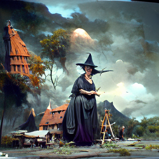 'a matte painting of a witch by William Geissler' Multi-Perceptor VQGAN+CLIP v4