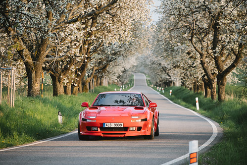 Mitsubishi 3000 GT nad spring alley by Martin Moucha, I'am landscape and sport photographer based in Turnov, Czech Republic. Spend 15 months in Banff, Can