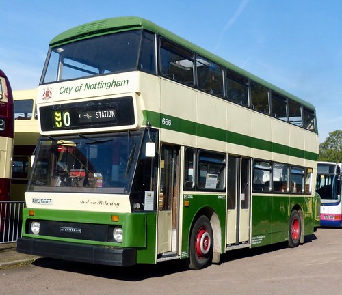 ARC 666T ‘Nottingham City Transport’ No. 666 ‘Andrew Pickering’. Leyland Atlantean AN68 / Northern Counties /1 of 2  on Dennis Basford’s railsroadsrunways.blogspot.co.uk’