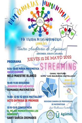 Cartel promocional del Día Escolar de las Matemáticas "HumaniMates" en Agüimes