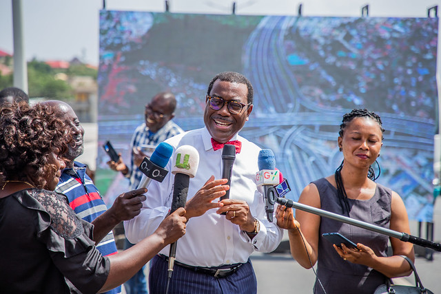 Dr. Adesina briefs media during his Visit to the Accra International Conference Centre