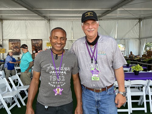 Engineers Damond Jacob and Robert Carroll at Jazz Fest 2022. Photo by Carrie Booher.