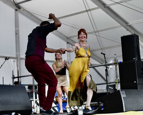 Meschiya Lake and the Little Big Horns in the Blues Tent. Photo by Michael White.