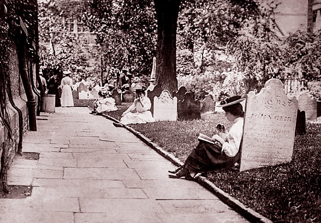 A Book and a Lunch in a Graveyard --1910