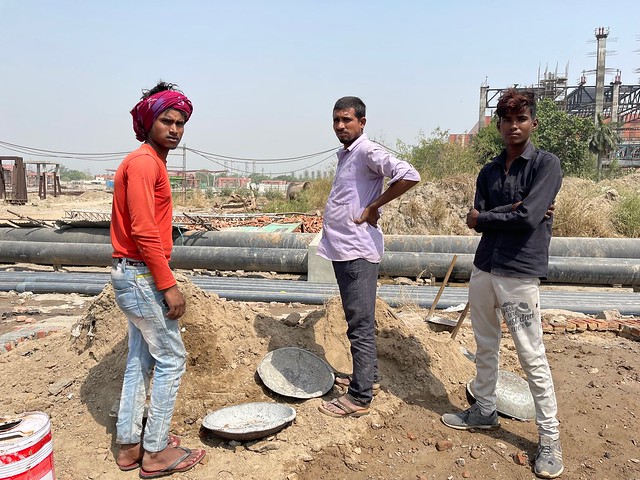 City Life - Three Labourers, Pragati Maidan