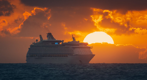 sunrise ship cruise ocean seaside miami beach florida america