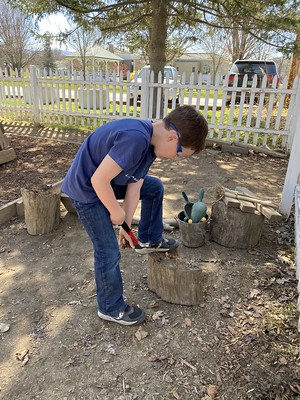 chopping the stump
