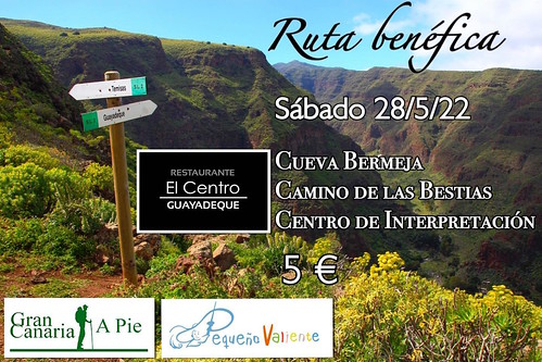 Cartel promocional de la ruta benéfica en el Barranco de Guayadeque