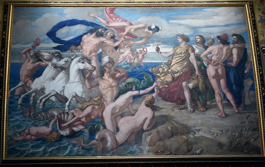 WILLIAM DYCE - NEPTUNE RESIGNING THE EMPIRE OF THE SEAS TO BRITANNIA at Osborne House, Isle of Wight